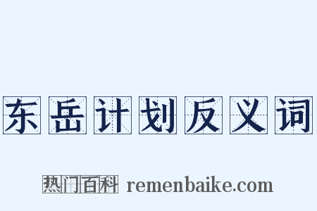 东岳计划反义词是什么意思的图片
